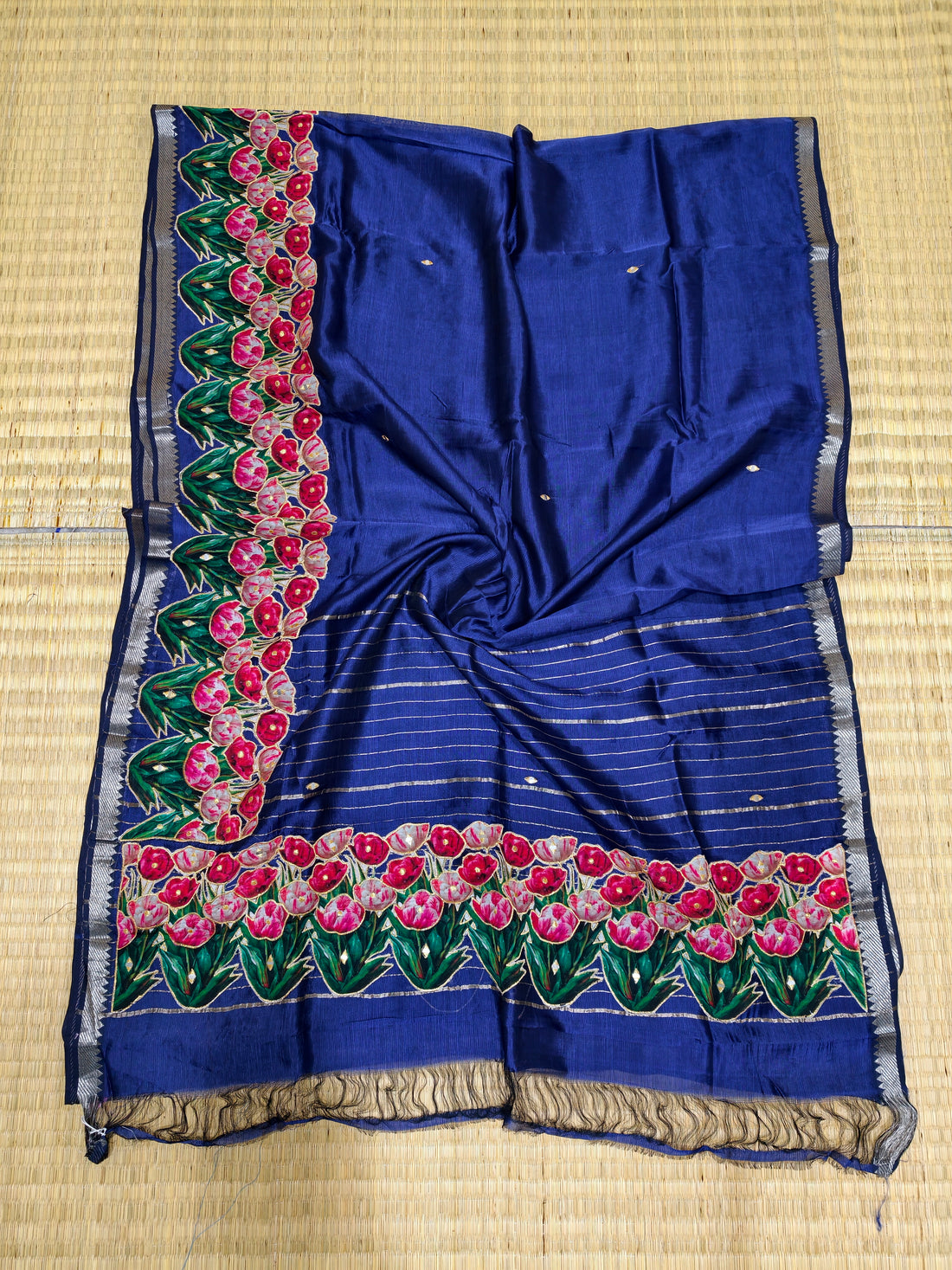 Pure Mangalagiri silk with applique work