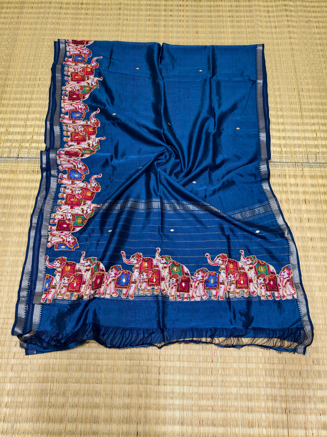 Pure Mangalagiri silk with applique work