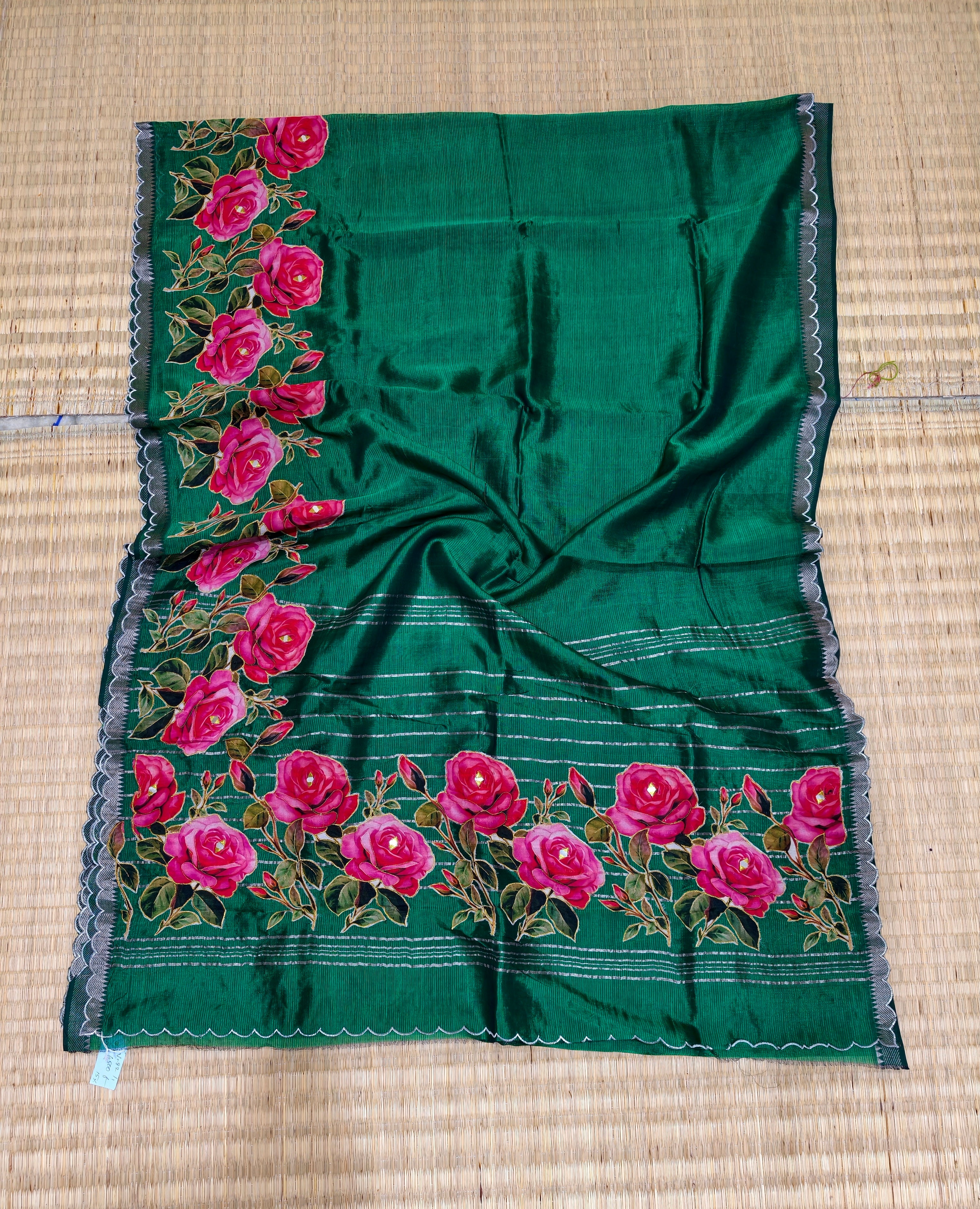 Pure Mangalagiri silk with applique work