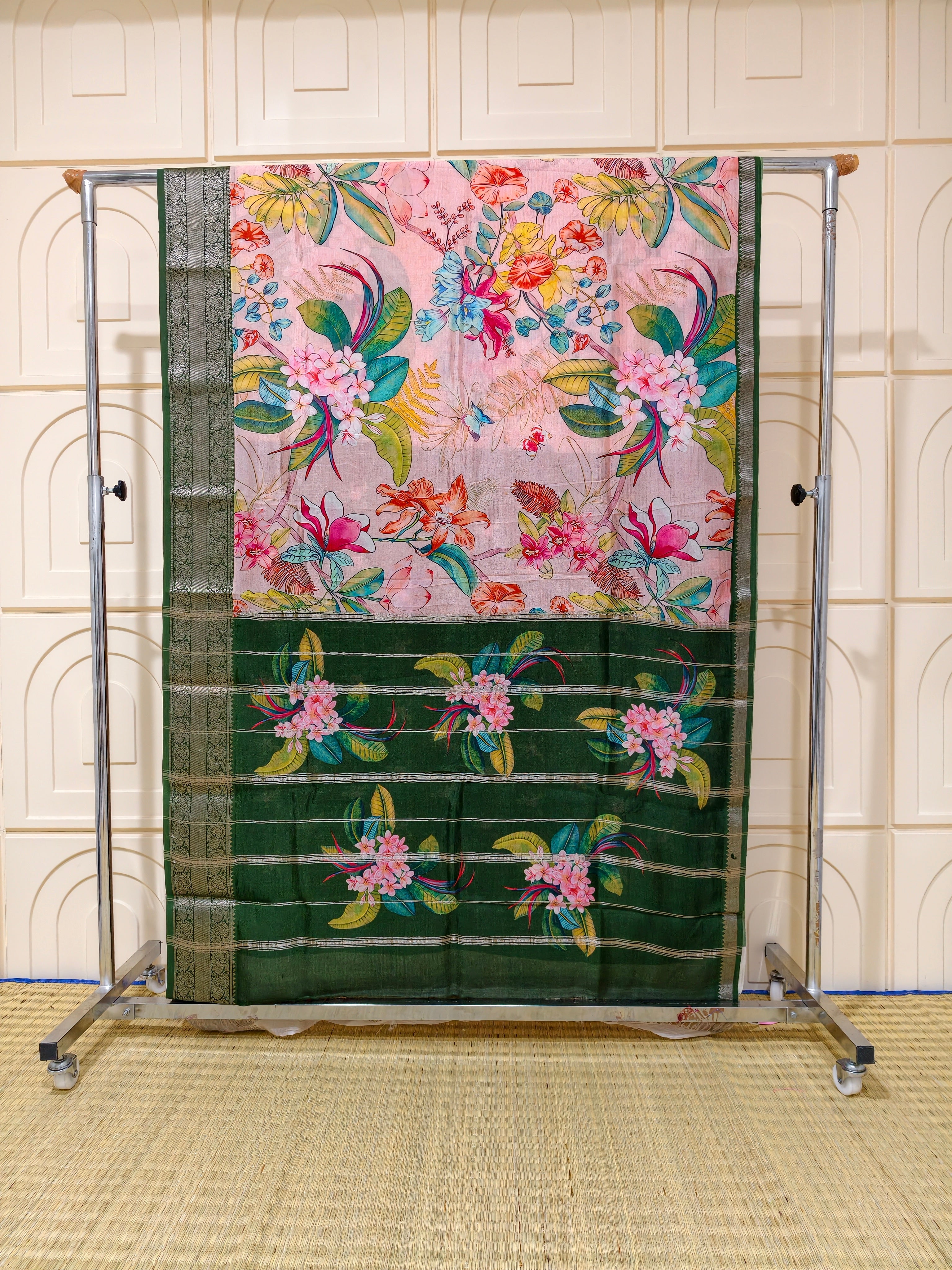 Pure Mangalagiri silk digital print sarees
