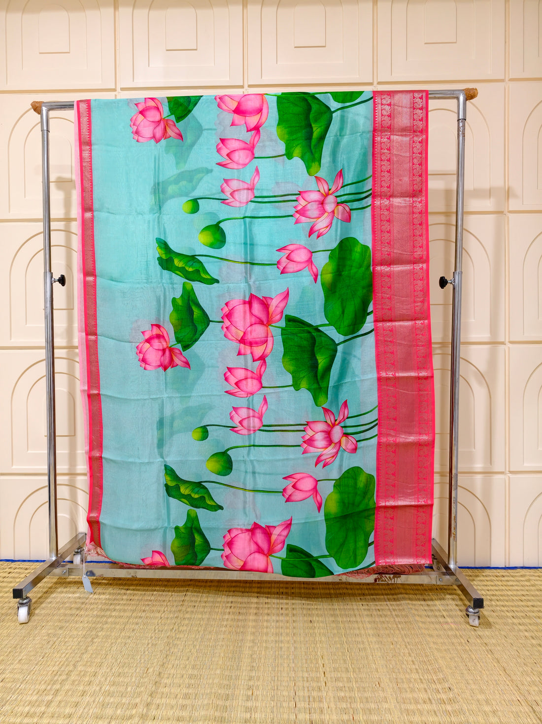 Pure Mangalagiri silk digital print sarees