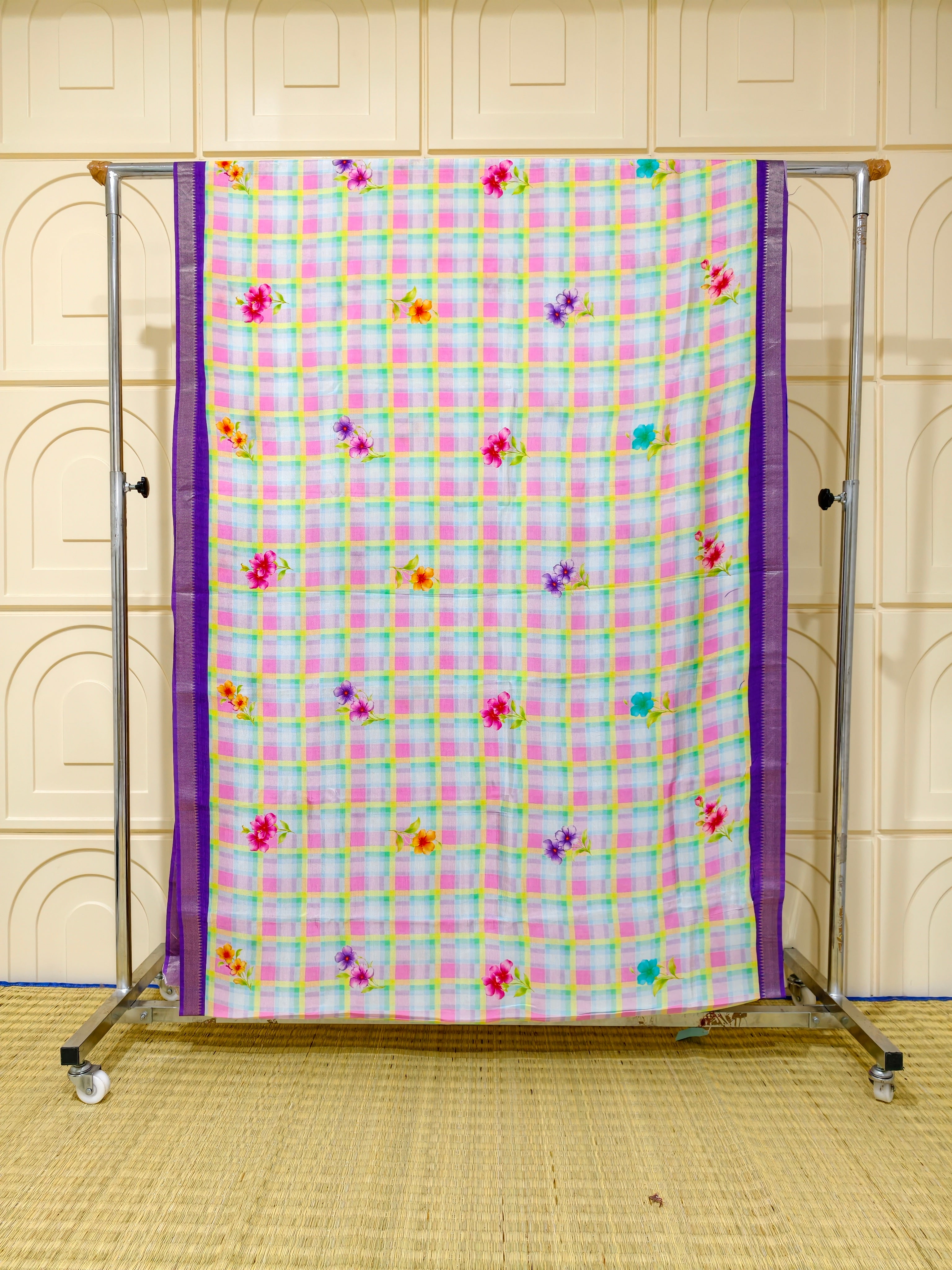Pure Mangalagiri silk digital print sarees
