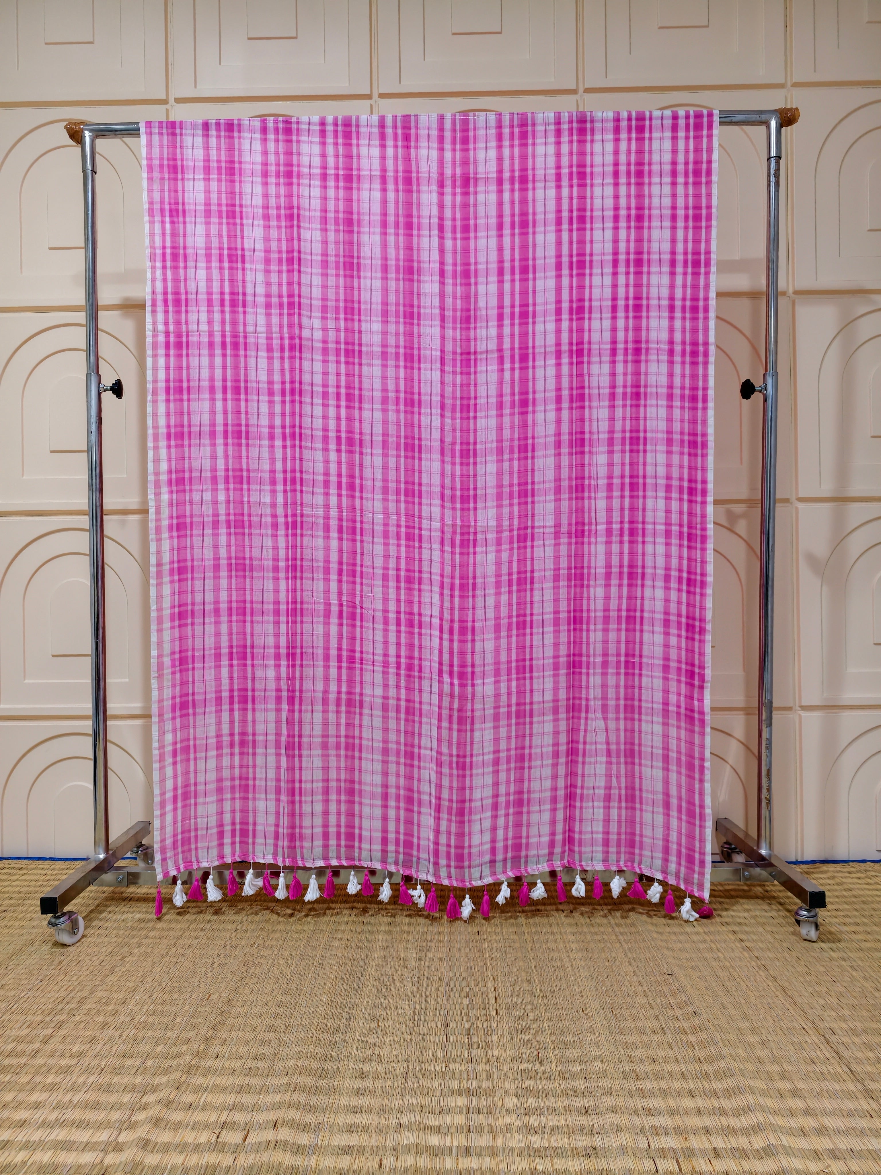 Premium mul cotton check saree