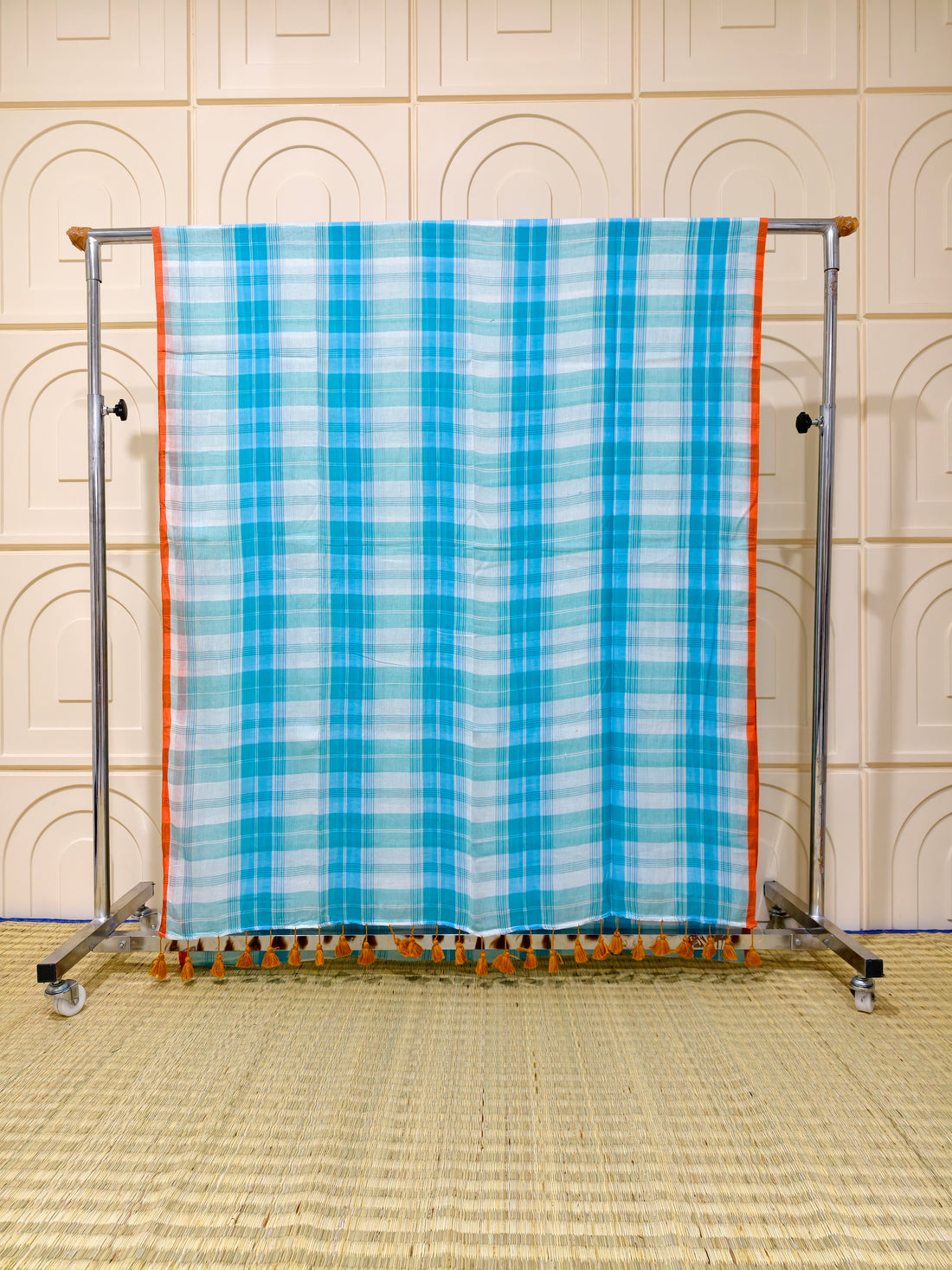 Premium mul cotton check saree