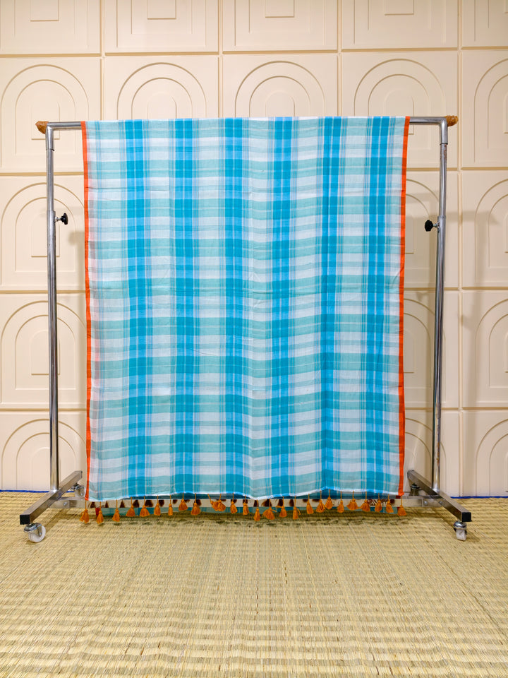 Premium mul cotton check saree