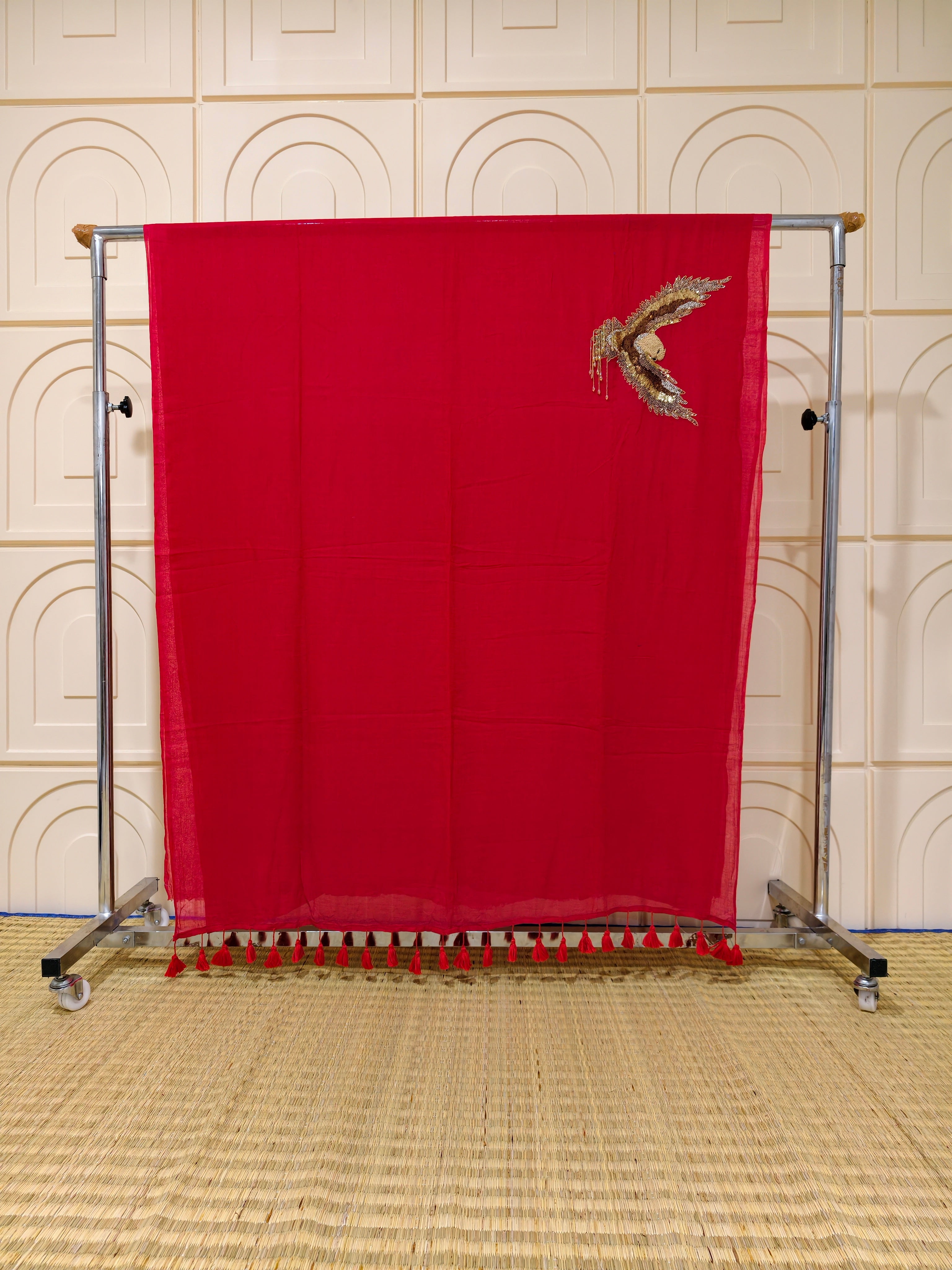 Premium jardosi eagle work mul saree PMK