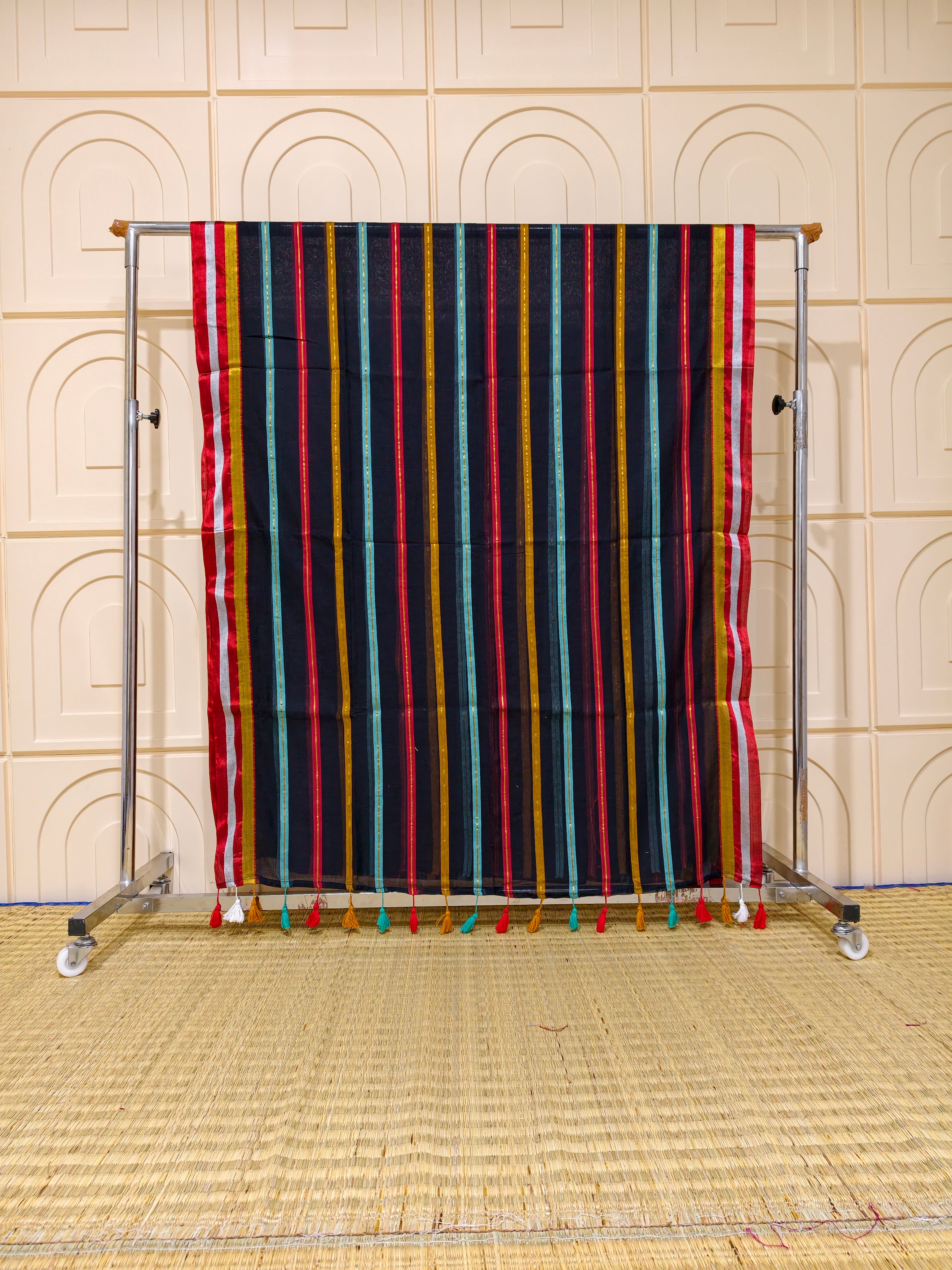 Premium mul cotton multi stripes saree PMK