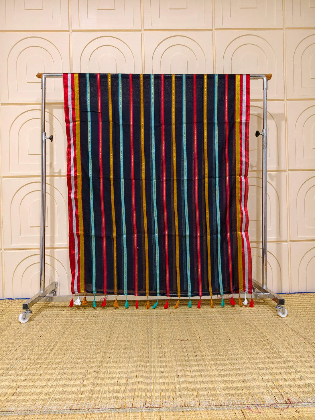 Premium mul cotton multi stripes saree PMK