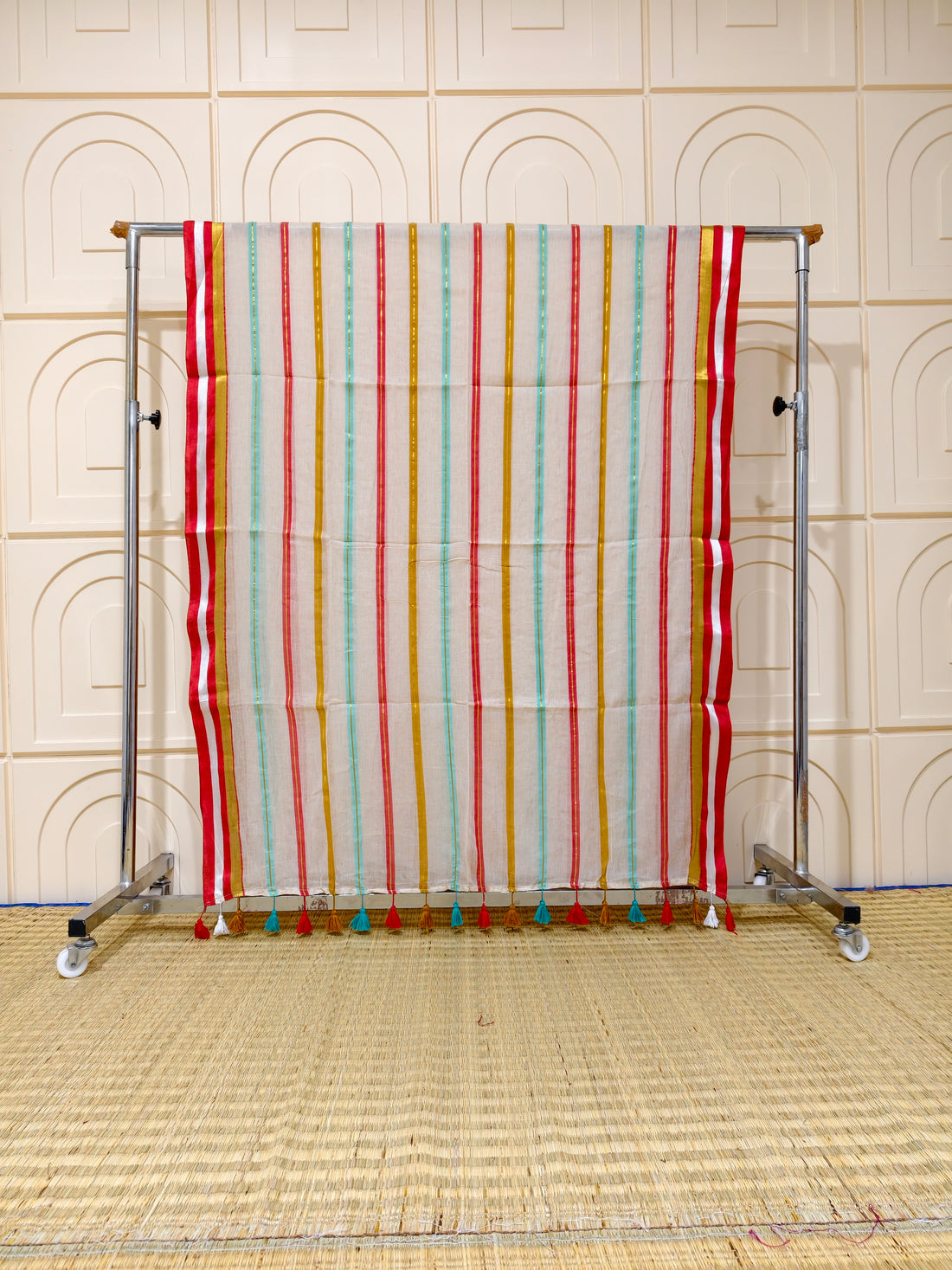 Premium mul cotton multi stripes saree PMK