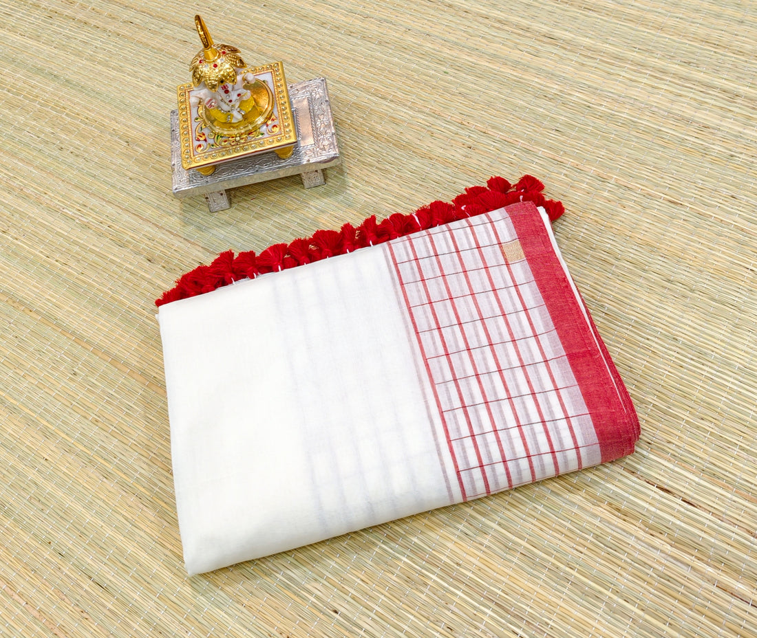 Premium Mul cotton sarees with checks border