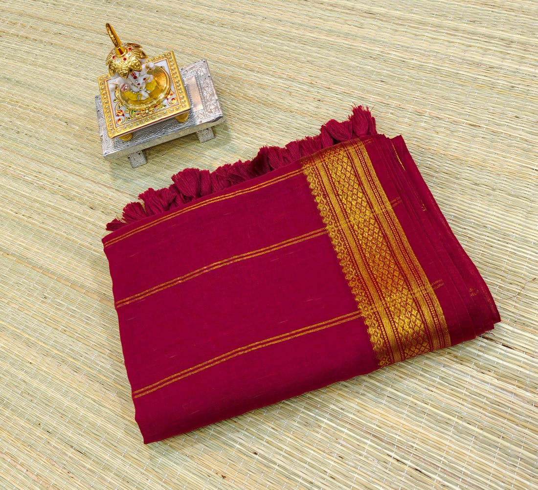 Premium mul cotton saree with kanchi border