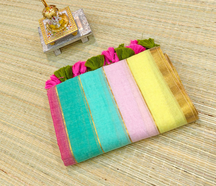 Premium Mul cotton stripes saree PMK33