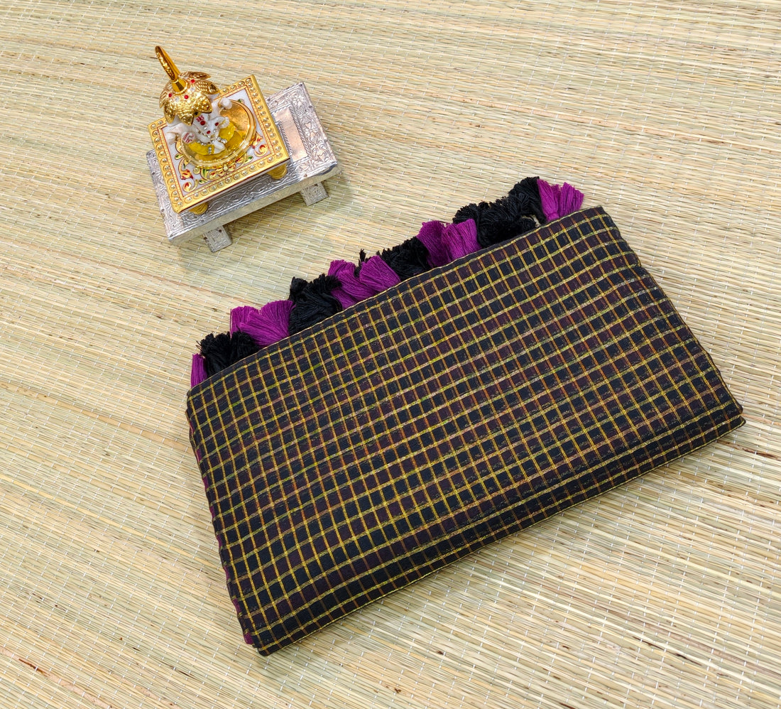 Premium mul cotton zari check saree PMK