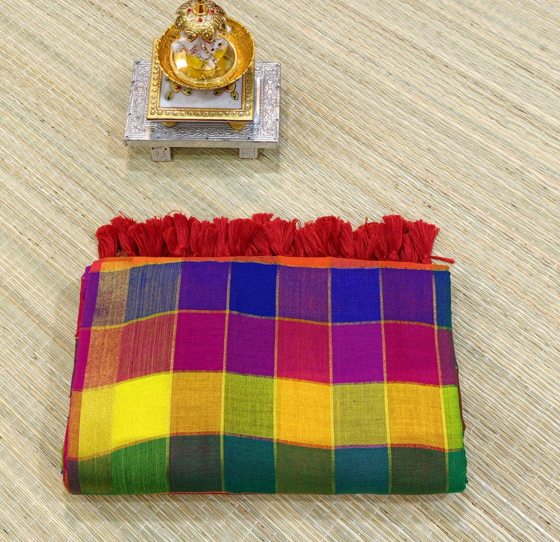 Premium Modal cotton Check Saree PMC01